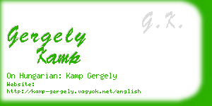 gergely kamp business card